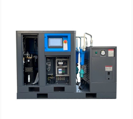 Combinatorial 10HP 7.5KW PM VSD screw air compressor with air dryer